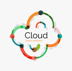 Flat design cloud icon, background