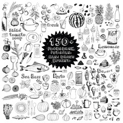 Food and Drink Pots and Pans Hand drawn elements