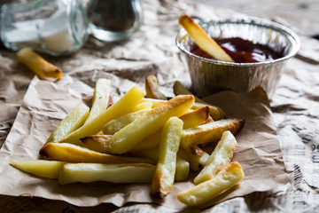 French fries with ketchup
