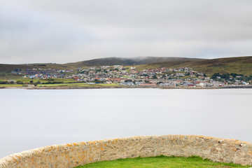Fototapeta na wymiar Lerwick View. Lerwick is the main port in the Shetland Isles, Scotland and is viewed from the Knab.