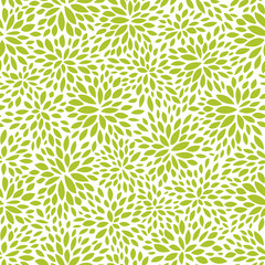 seamless abstract green leaf pattern, foliage vector background