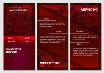 Design Abstract Vector Brochure Template. Flyer Layout, Flat Style, Infographic Elements with triangle pattern