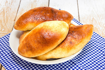 Homemade pies with cabbage