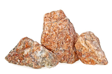 Granite stones on a white background