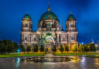 Berlin Cathedral with Lustgarten park at night, Berlin, Germany © JFL Photography