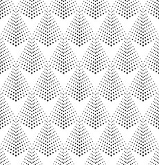 Vector seamless texture. Modern geometric background. Repeated monochrome pattern of figures formed by dots.