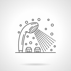 Shower dispenser flat line design vector icon