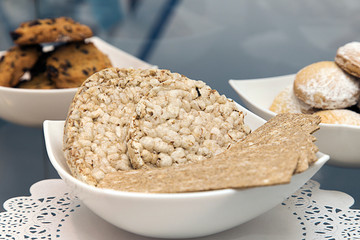 Grain bread. Dry bread bran