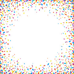 Celebration background with colorful confetti. Vector illustration.