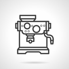 Black line design coffee machine vector icon
