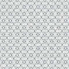Geometric abstract seamless polygon pattern. Wrapping paper. Polygonal tiling. Vector illustration. Background. Optical illusion effect for design. Graphic texture with randomly disposed spots.