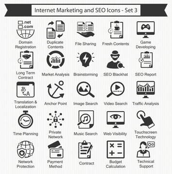 Internet Marketing and SEO Icons - Set 3
