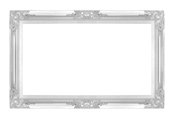 silver picture frames. Isolated on white background