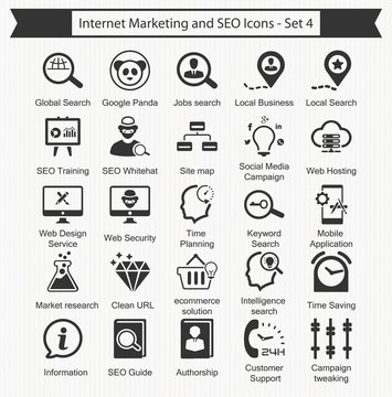 Internet Marketing and SEO Icons - Set 4