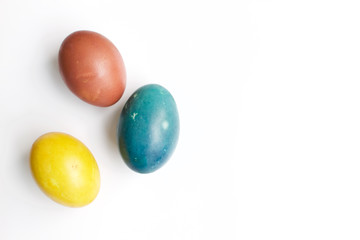 Colorful Easter eggs with selective focus