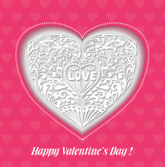 Romantic Vector Background with a Heart.