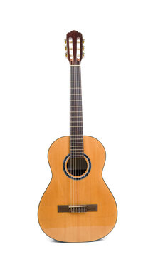 Classical guitar isolated on white background