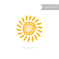Fototapeta premium Sun Icon and Design Element isolated on White Background.