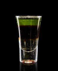 Colourful cocktail on the black background