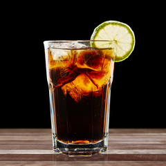 Colourful cocktail on the black background
