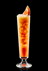 Colourful cocktail on the black background