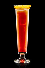 Colourful cocktail on the black background