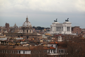 Fototapeta premium View from Gianokolo hill, Rome, Italy 