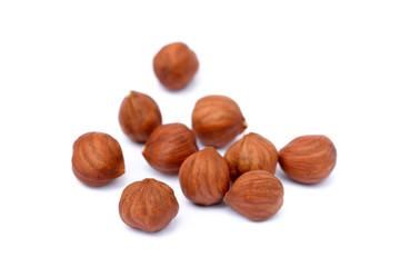 Healthy hazelnut isolated on white background