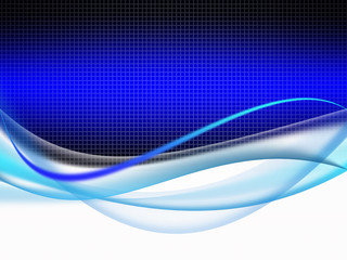 Obraz premium Blue Abstract modern background with grid and wave