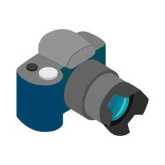 Camera icon, isometric 3d style