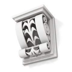 Decorative architectural bracket isolated on white background. 3d rendering. © 3dmavr