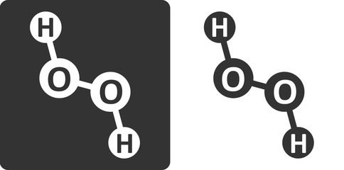 Hydrogen peroxide (H2O2) molecule, flat icon style. 
