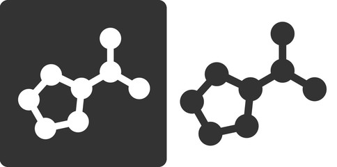 Proline amino acid molecule, flat icon style.