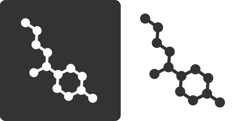 Propylparaben paraben preservative molecule, flat icon style. 