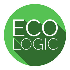 ECOlogic green stamp. ECOlogic isolated vector badge. ECOlogic sticker. Green environment.