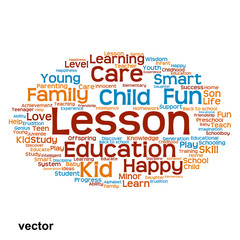 Vector conceptual education word cloud isolated