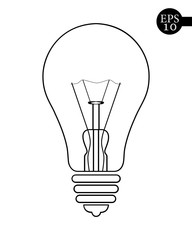 Black light bulb - vector illustration.