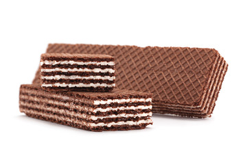 Brown wafers stick isolated on white background
