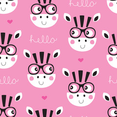 seamless pink zebra pattern vector illustration