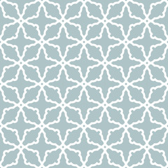 Fototapeta premium Seamless vector ornament in arabian style. Light blue and white pattern for wallpapers and backgrounds
