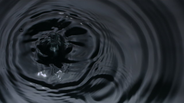 Slow motion shot of water drops