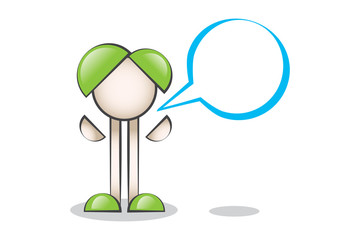 Mavi Konuşma Balonu ve Çizgi Karakter