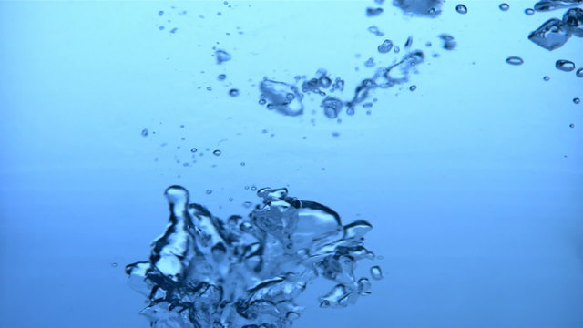 Water bubbles, slow motion