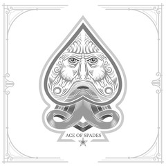 Ace of spades with Neptune face inside