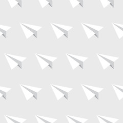 Paper Planes Seamless Pattern. Repeating abstract background with paper planes.