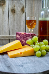 Mixed cheese, marble cheddar, green grape and sweet wine