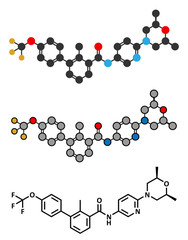 Sonidegib cancer drug molecule.
