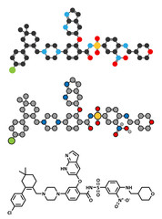 Venetoclax cancer drug molecule (BCL-2 inhibitor).