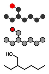 2-ethylhexanol (2-EH) molecule. 