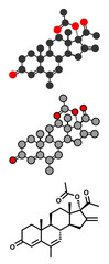 Melengestrol acetate (MGA) cattle growth promoter molecule.